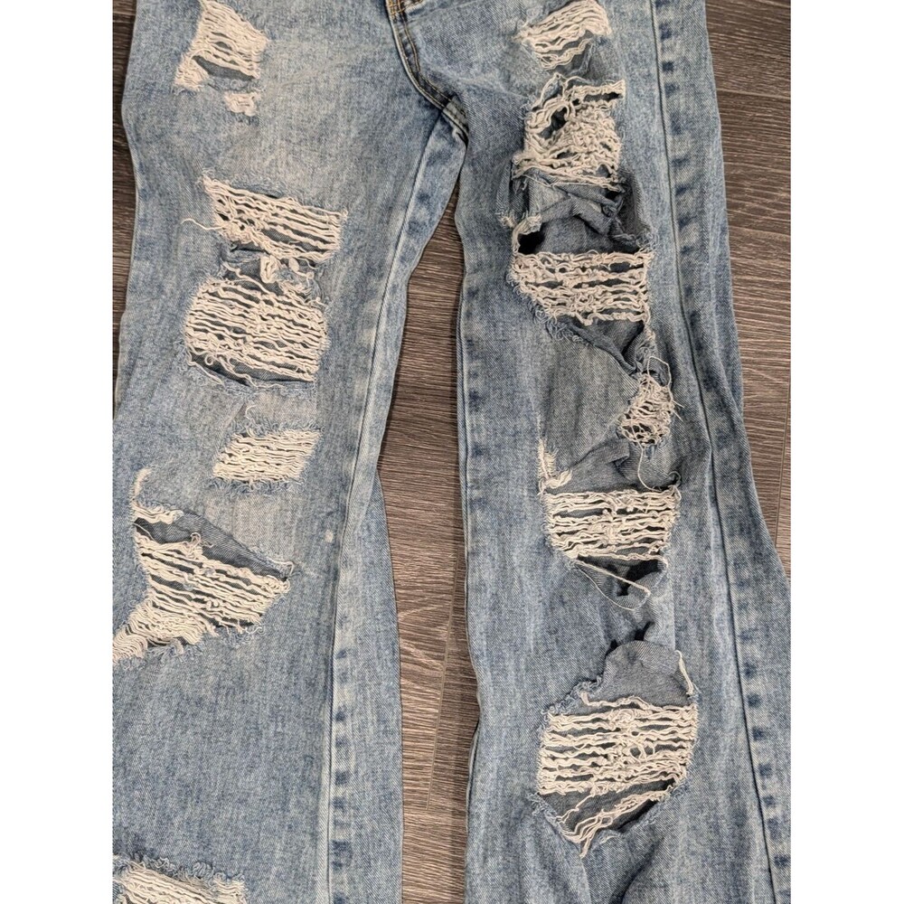 Light Blue Distressed Boyfriend Jeans